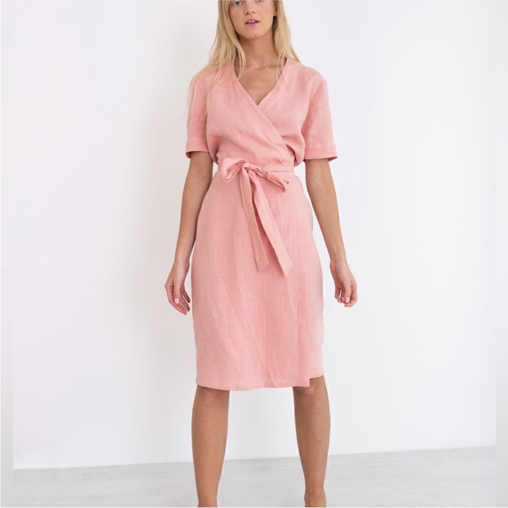 Love and Confuse Linen Brigitte Wrap Dress